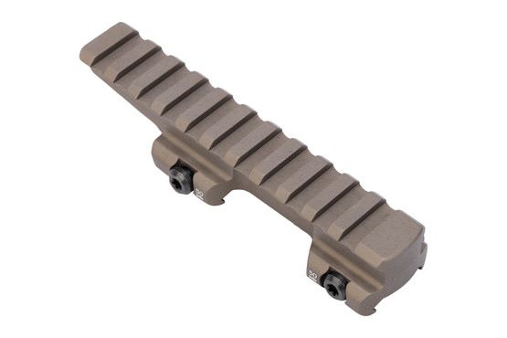 0.69" height Picatinny optic riser, FDE.